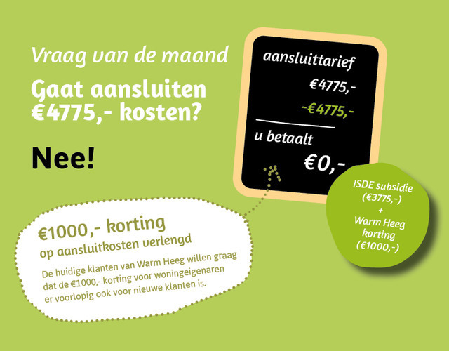 Vraag van de maand: Gaat aansluiten €4775,- kosten?