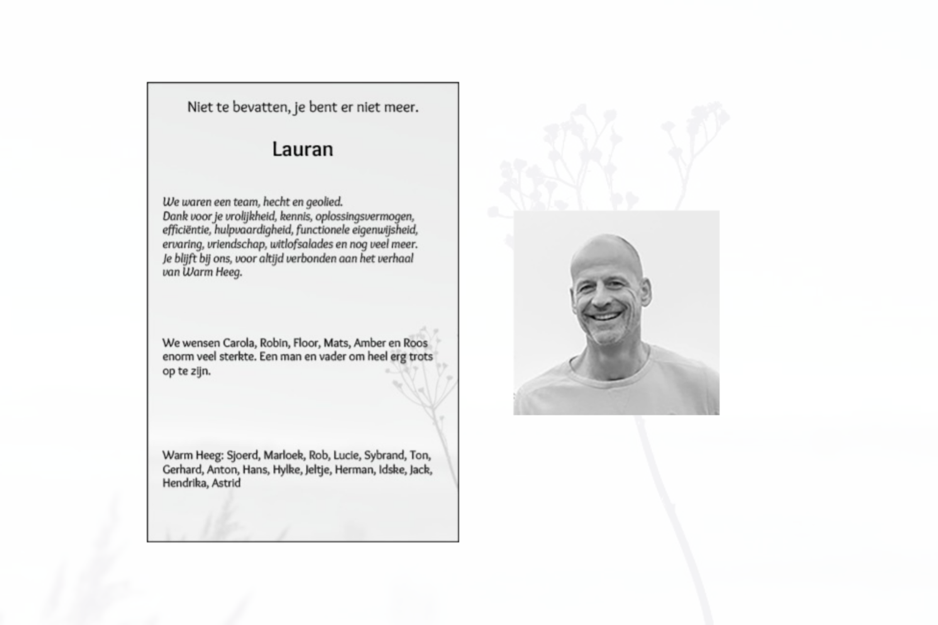 Lauran met advertentie